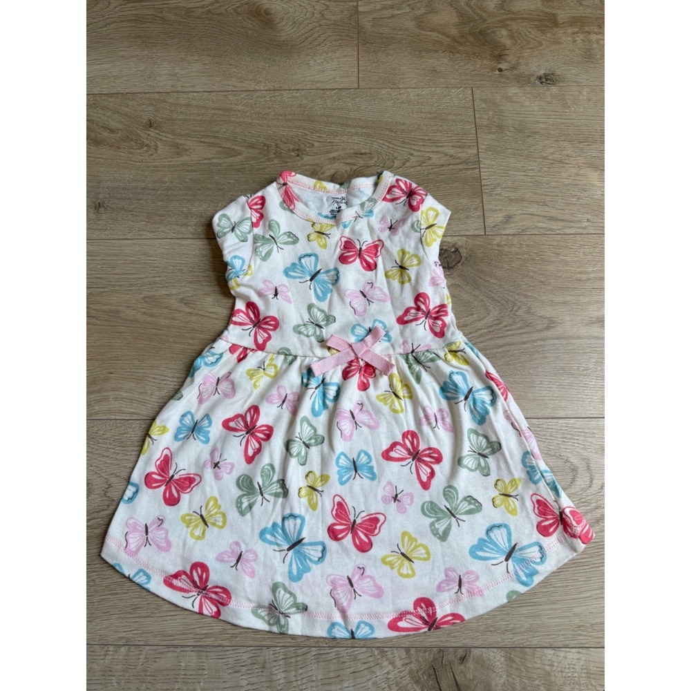 EUC Baby Girl touched by nature 100% ORGANIC cotton butterfly dress size 3-6M